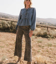 long sleeve tie front blouse