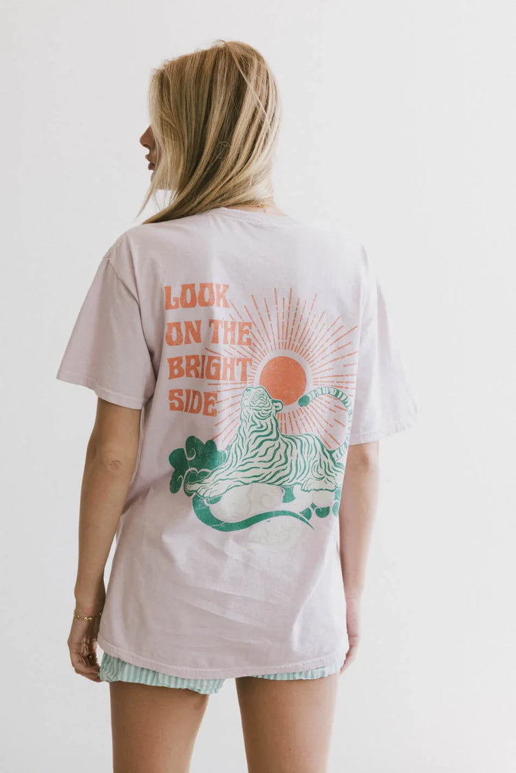 Back graphic design top in pink