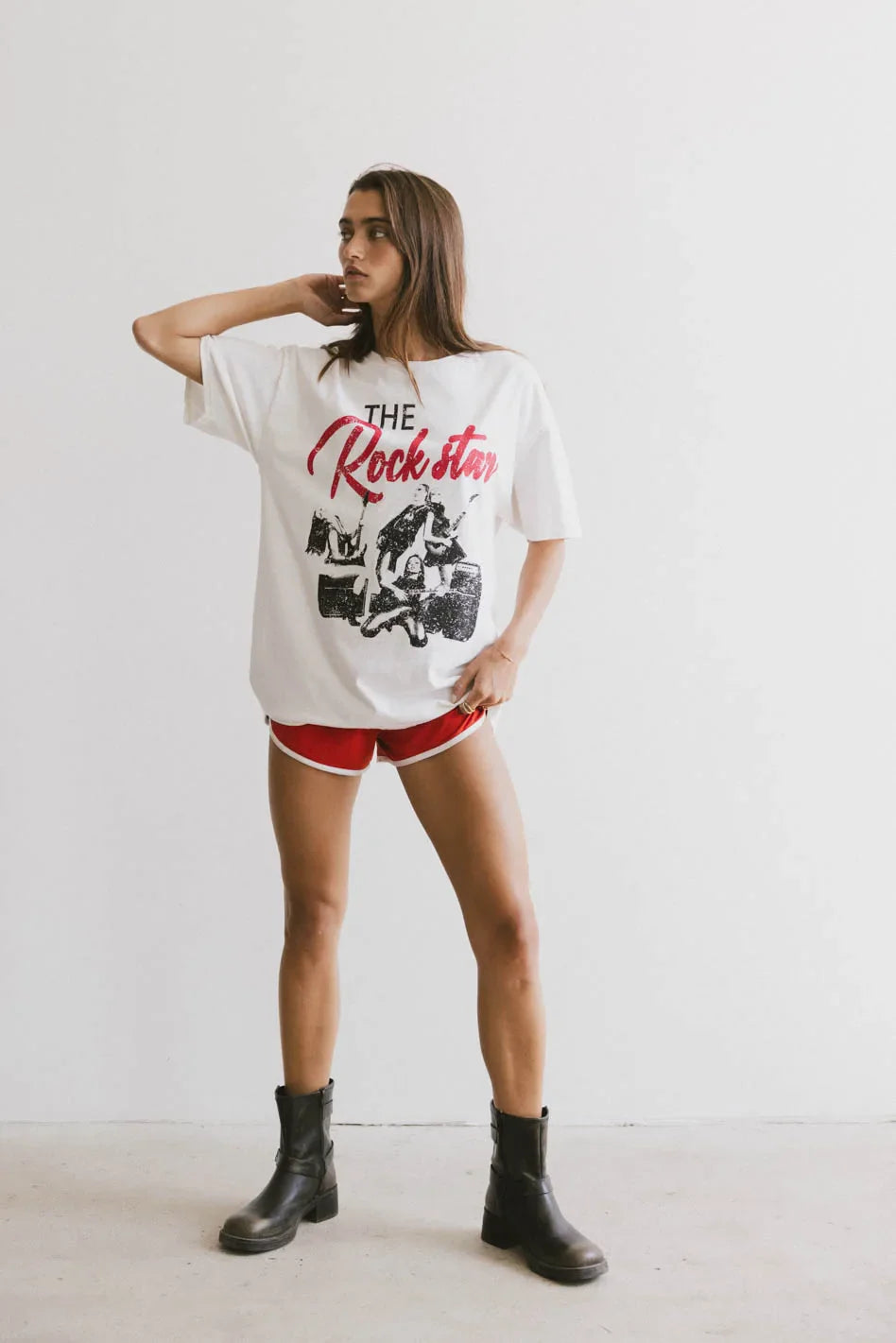 Short sleeves graphic tee in white