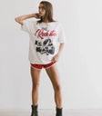Short sleeves graphic tee in white