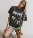 Round neck top in grey