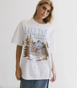 Round neck graphic tee in white