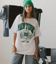 graphic tee with new york text in green