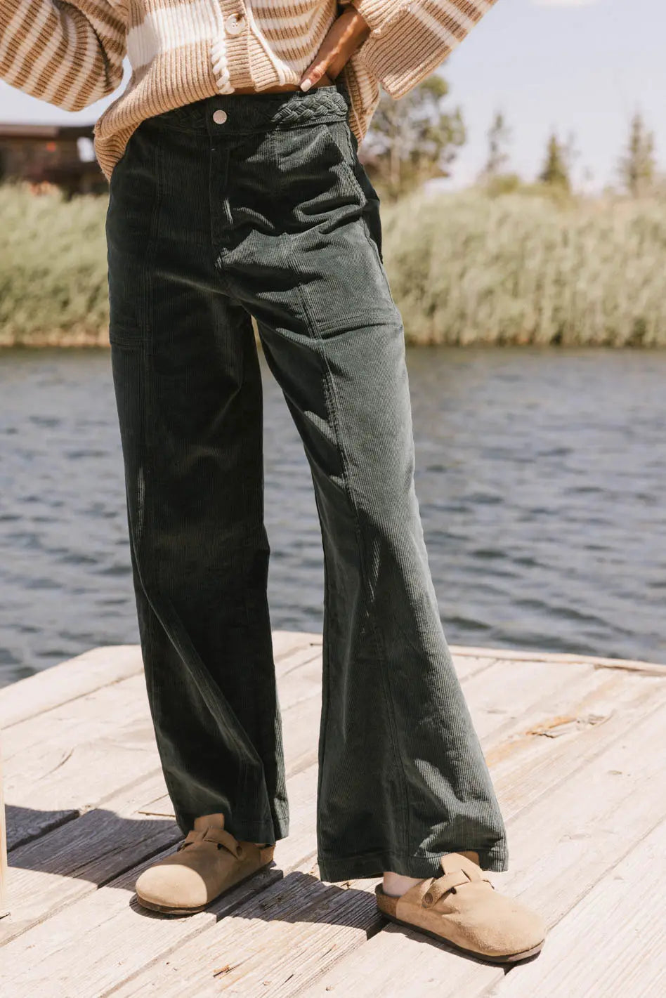 Tow hand pockets pants in teal