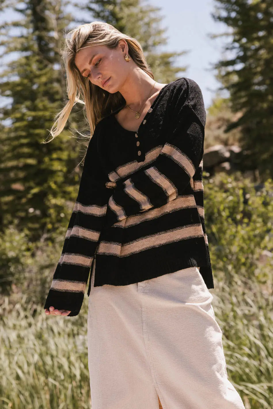 Long sleeves sweater in black