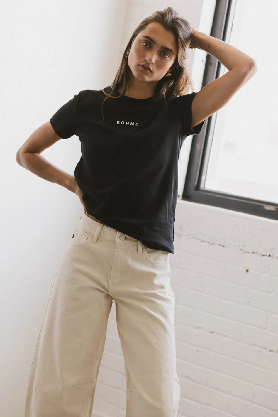 Short sleeves top in black