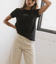 Short sleeves top in black