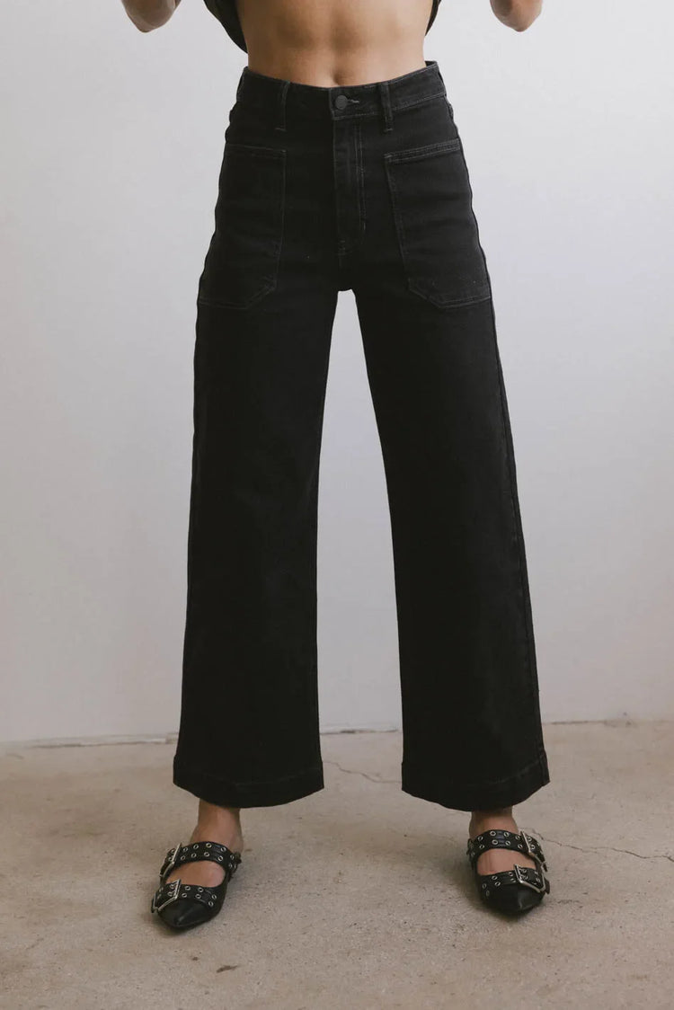 High rise pants in black