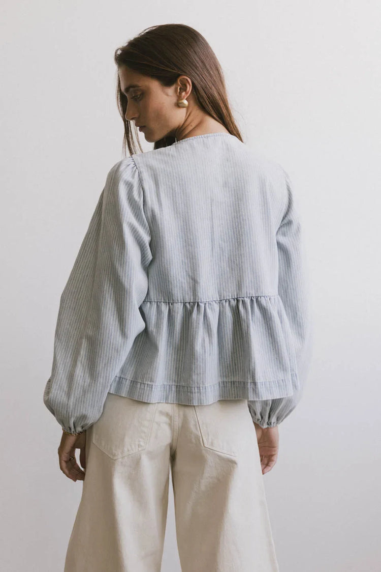 Striped top in light wash