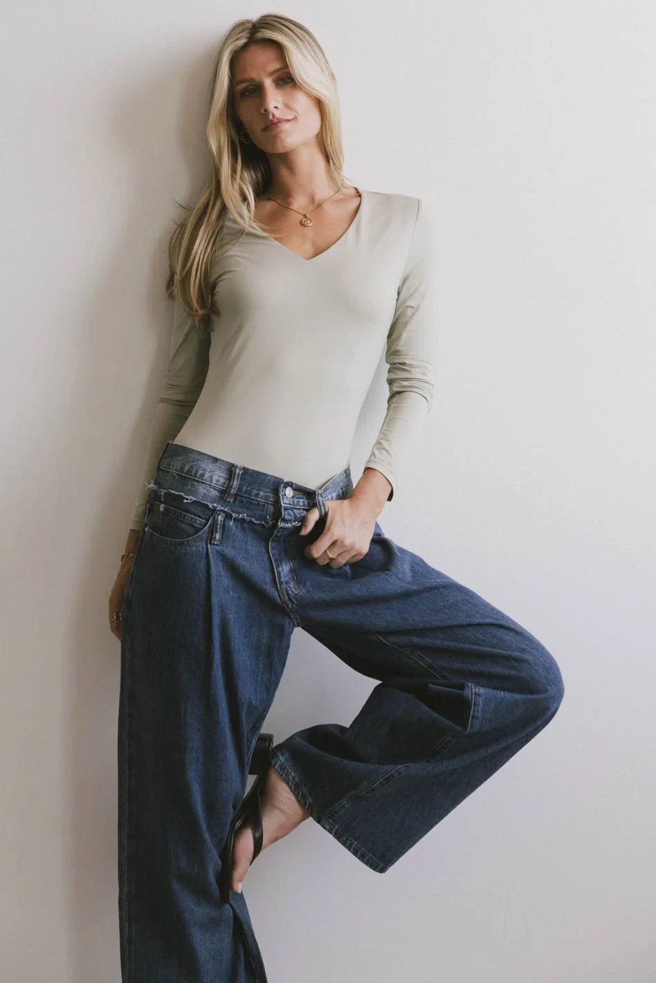 V-Neck top in sage
