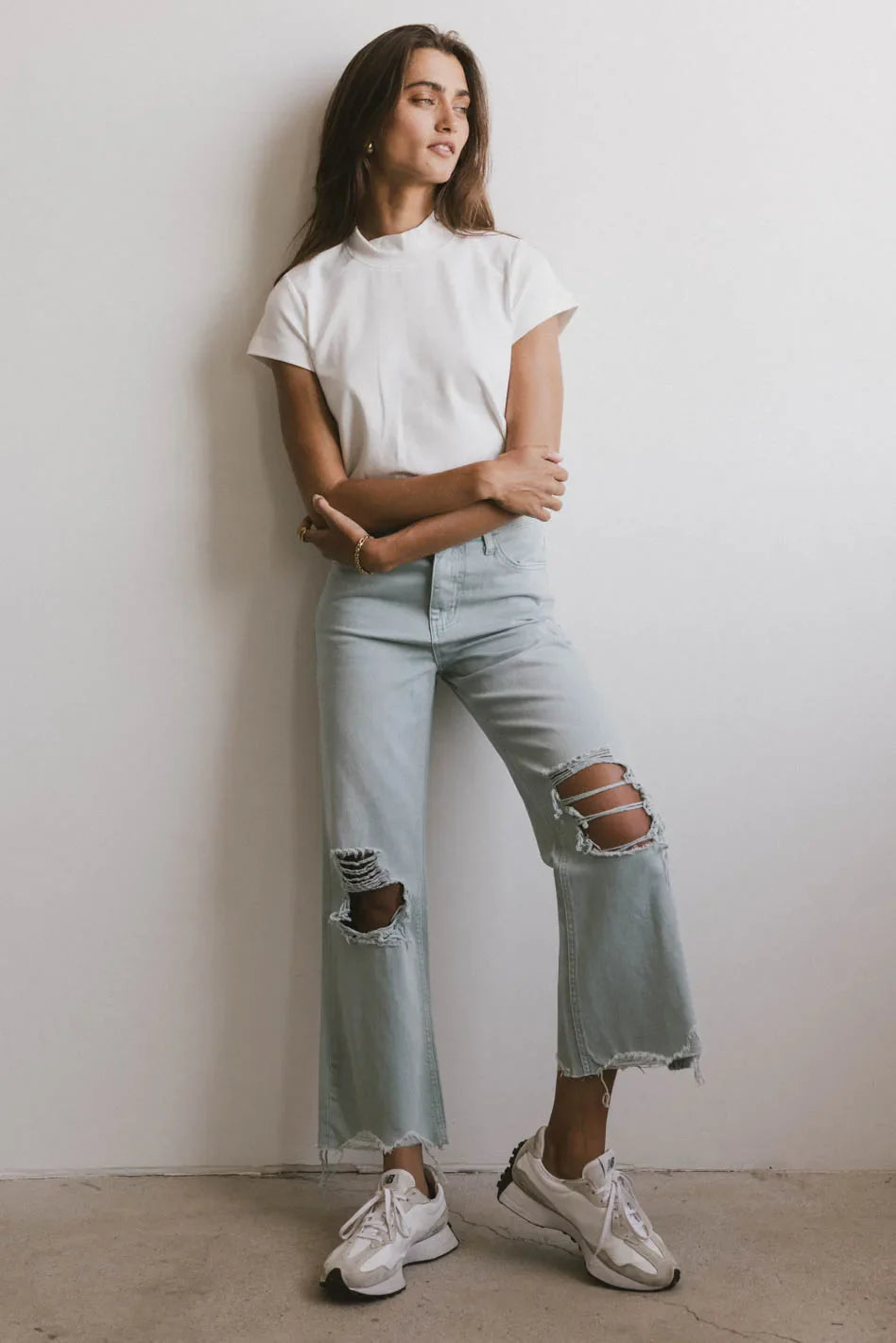 Knit top in white
