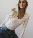 V-Neck top in cream