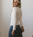 Plain color top in cream