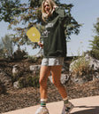 Long sleeves hoodie in hunter green