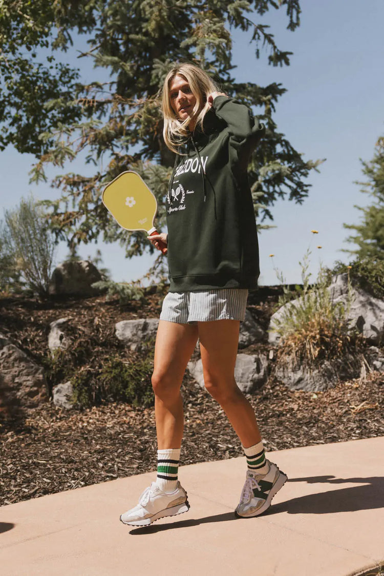 Long sleeves hoodie in hunter green