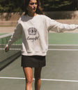 Round neck sweater in cream