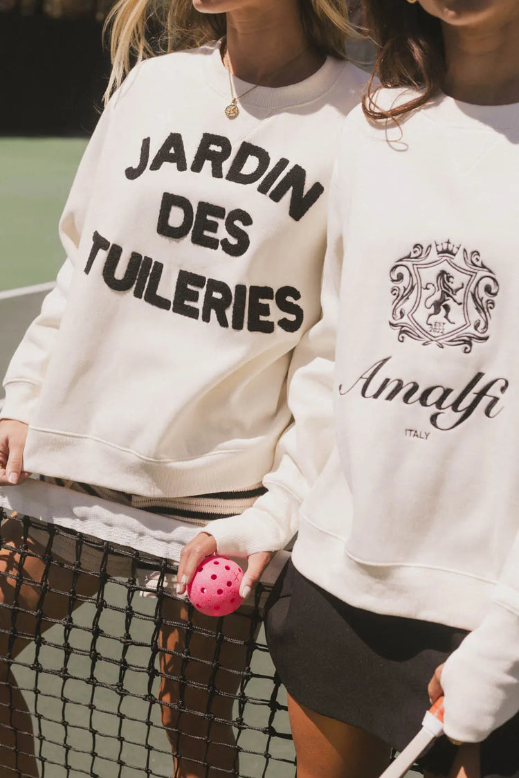 Black designed sweatshirt in cream
