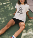 Shorts sleeves top in cream