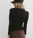 Plain color top in black