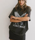 Short sleeves top in charcoal