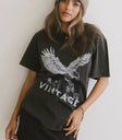 Round neck top in charcoal