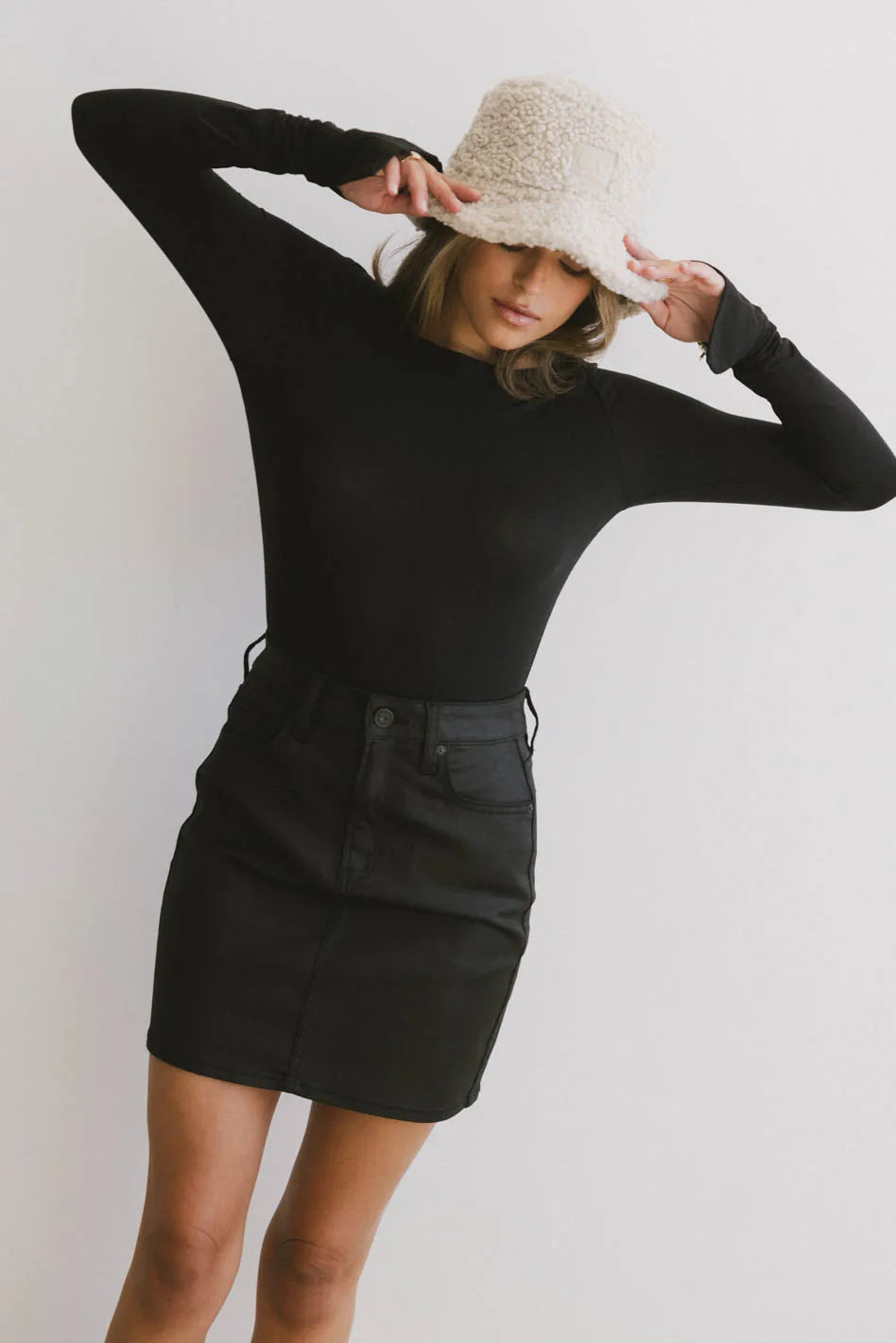 Long sleeves top in black