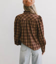 Woven top in brown