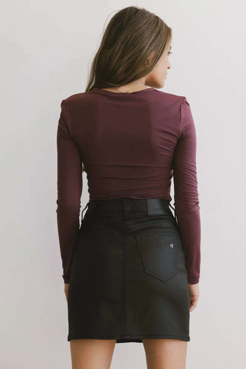 Plain color top in wine