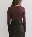 Plain color top in wine