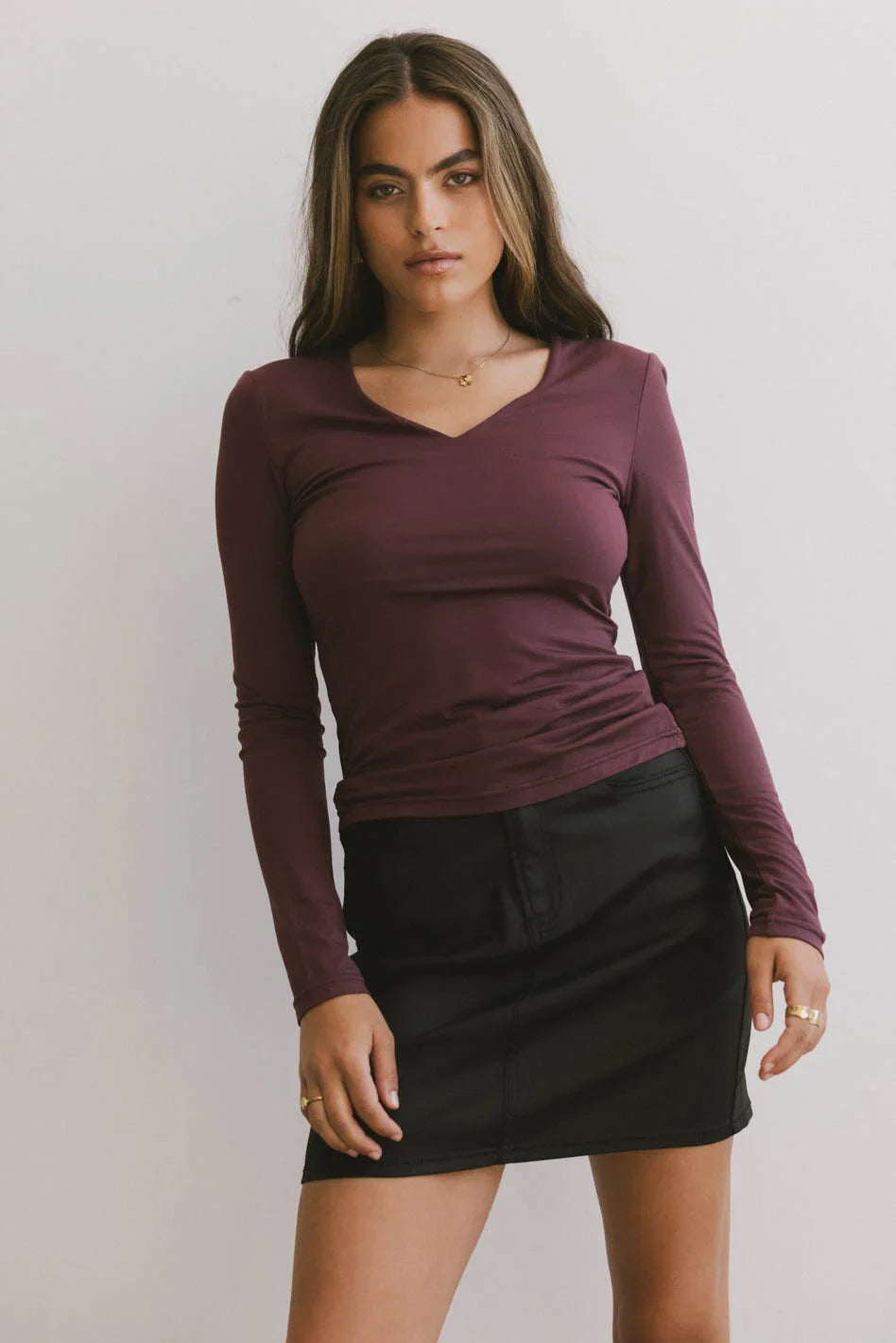 Long sleeves top in wine