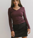 Long sleeves top in wine
