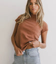 Short sleeves top in rust