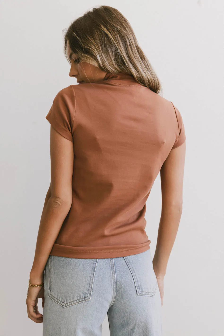 Plain color top in rust