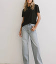 Two hand pockets straight legs pants