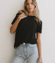 Knit top in black