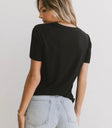 Short sleeves top in black