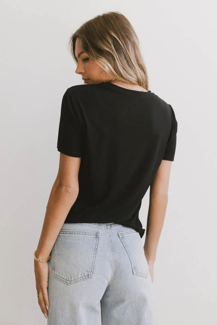 Short sleeves top in black