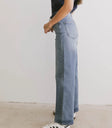 Straight legs denim pants in medium wash
