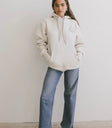 Two hand pockets hoodie in taupe
