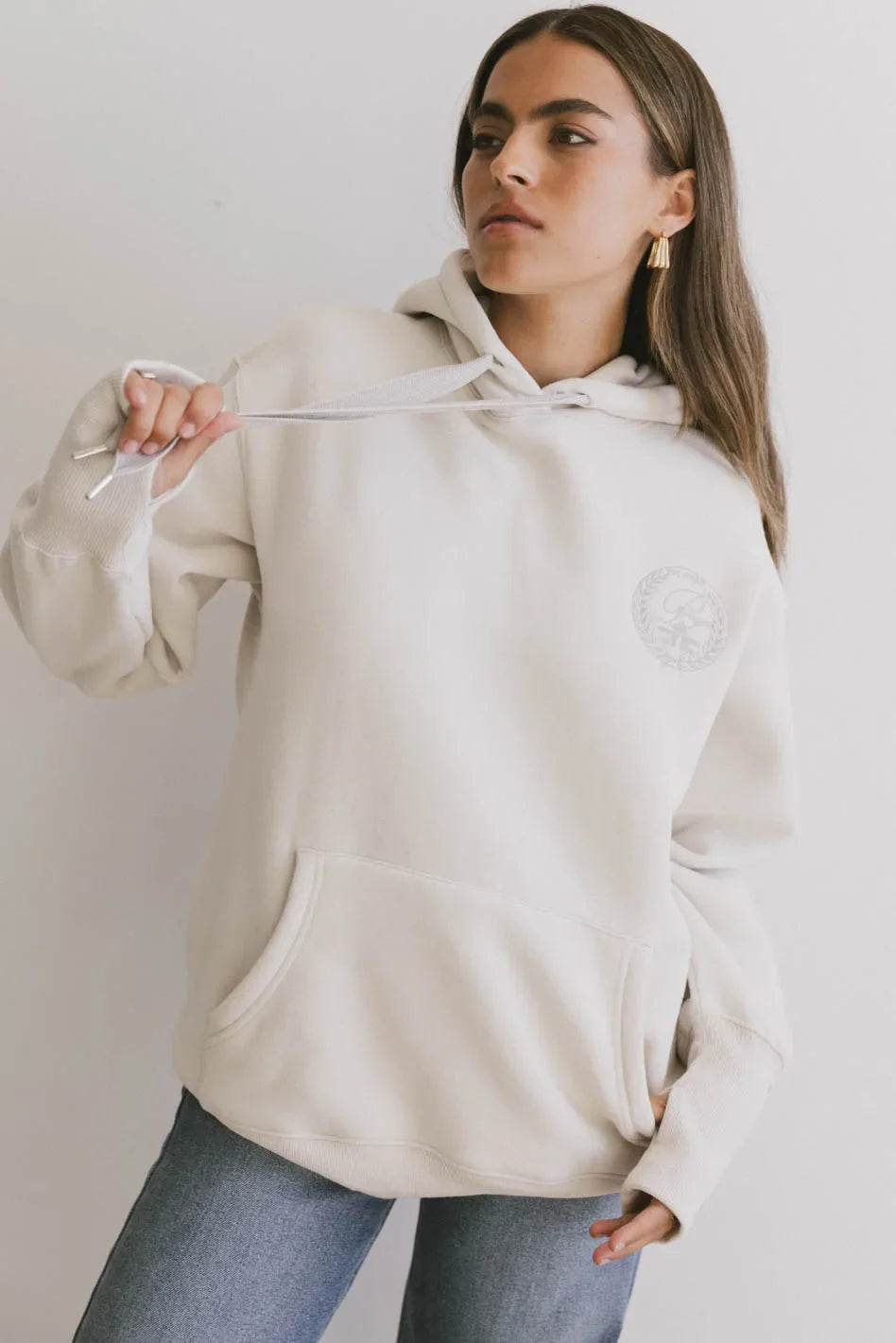 Hoodie in taupe