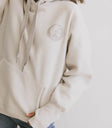 Long sleeves hoodie in taupe