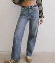 Two hand pockets denim in medium wash