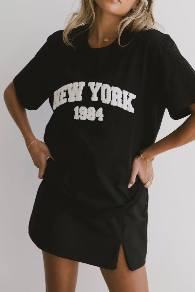 Short sleeves top in black