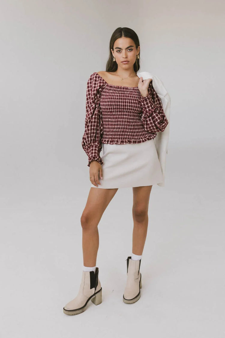 Long sleeves top in wine