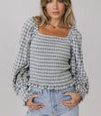 Square neck top in blue