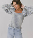 Gingham top in blue