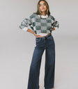 loose fit dark wash denim jeans