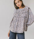 Round neck top in blue