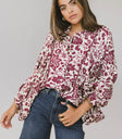 Floral top in burgundy
