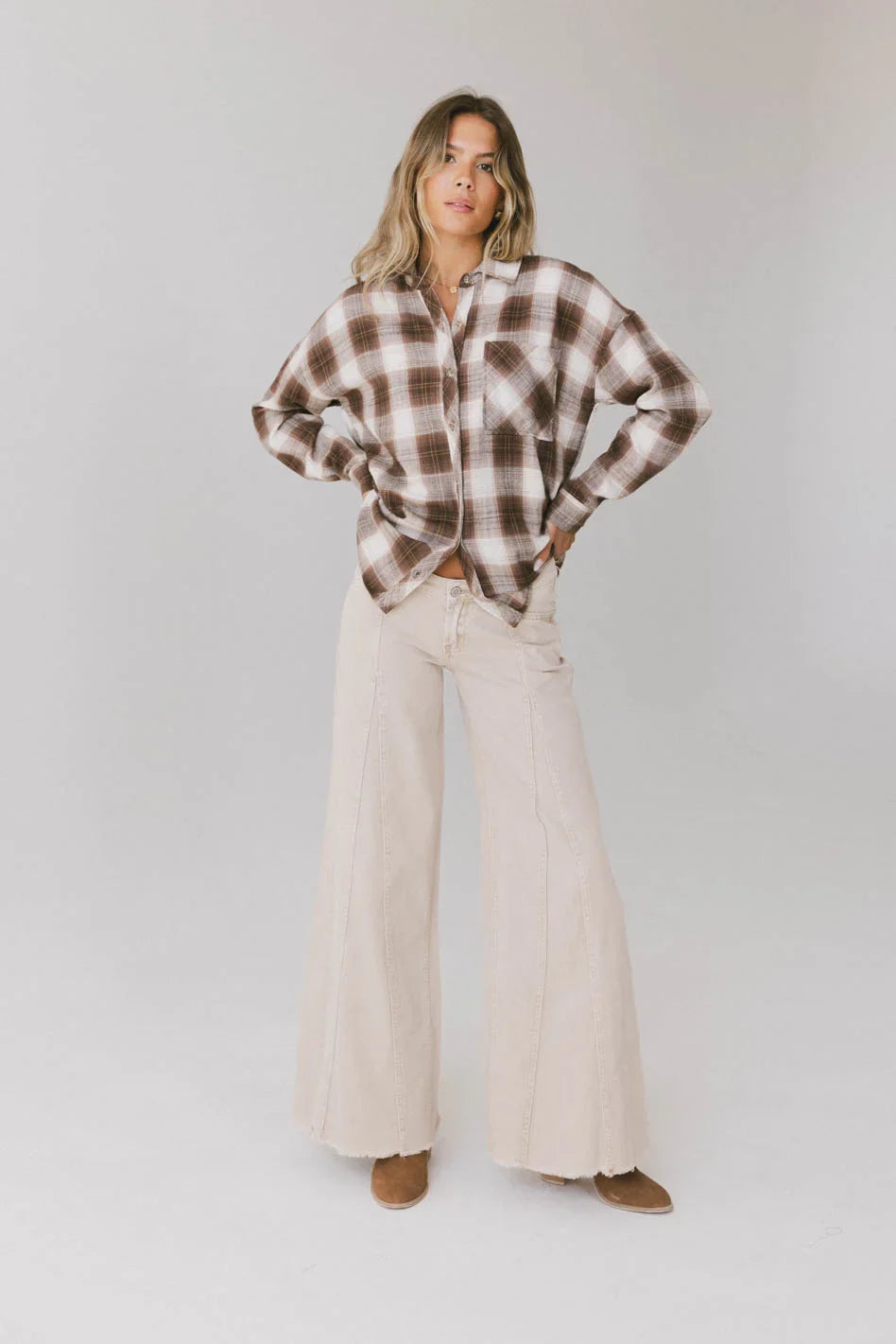 Long sleeves top in brown